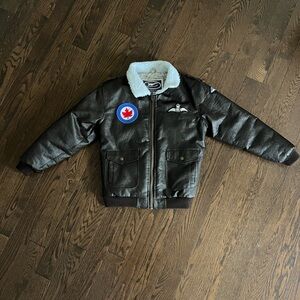 Chocolate Brown Bomber Jacket with Patches